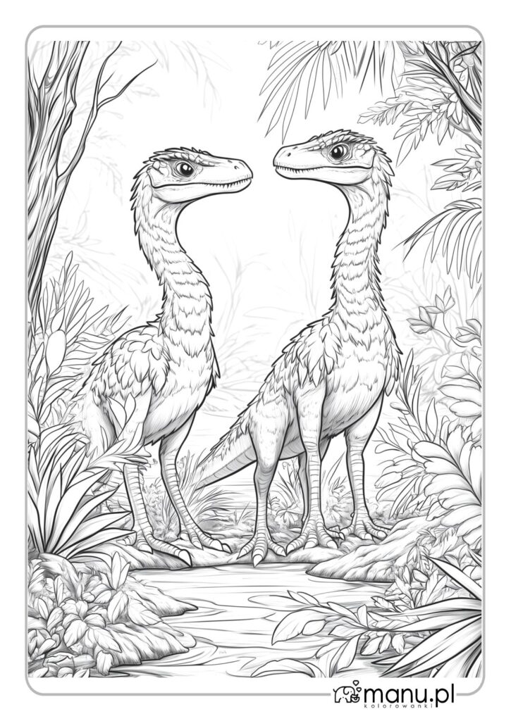 thumbnail of Dwa młode dinozaury kolorowanka