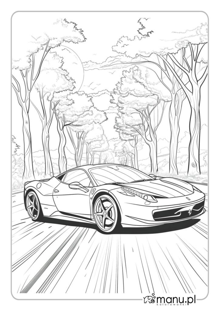 thumbnail of Ferrari kolorowanka do druku za darmo