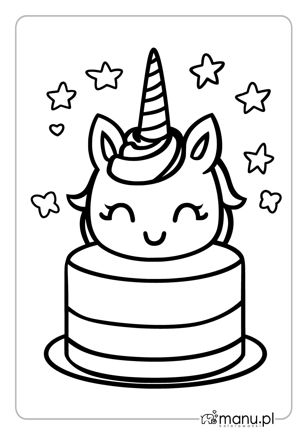 Jednorożec tort i gwiazdki