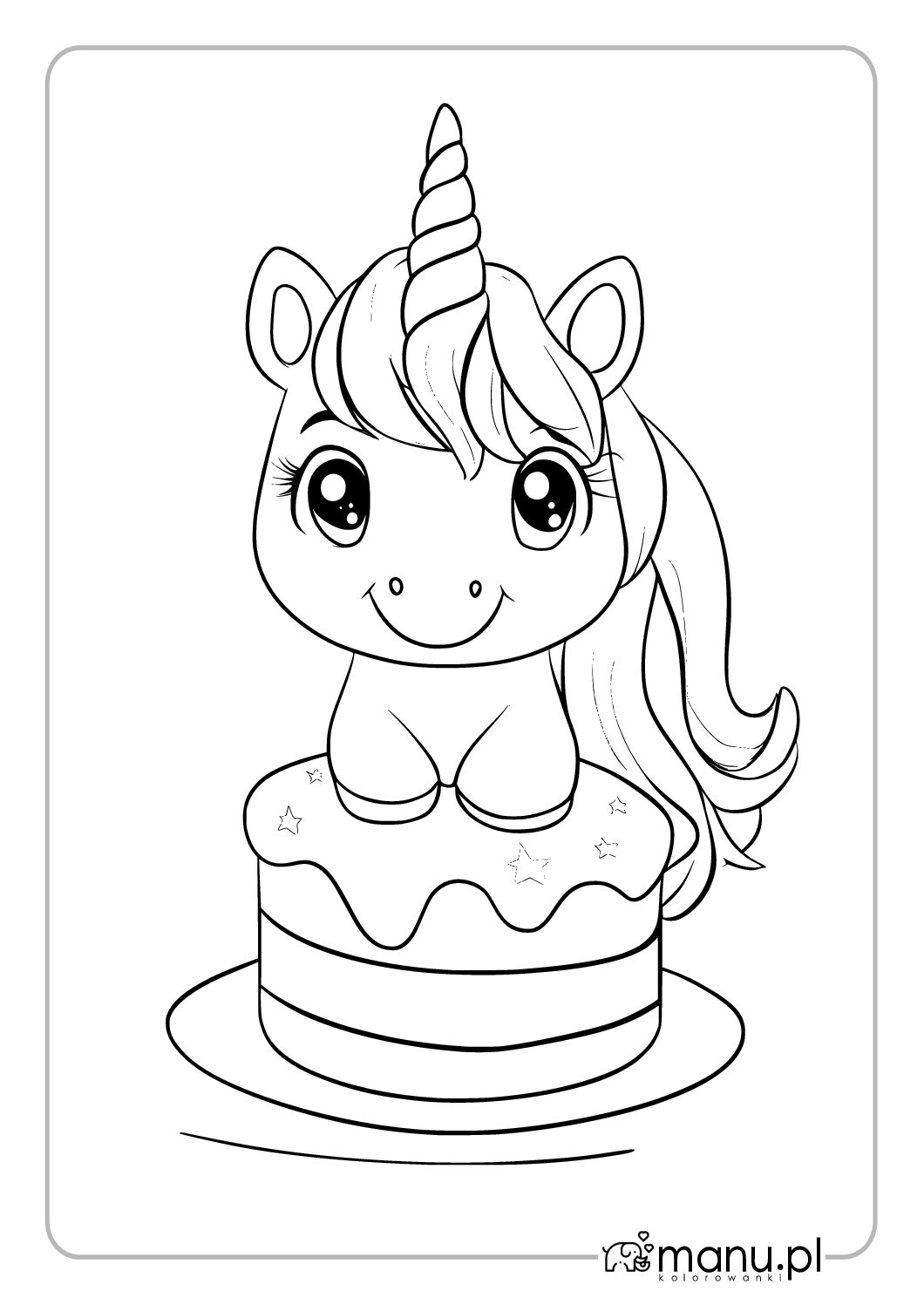 Jednorożec z dużymi oczami tort urodzinowy