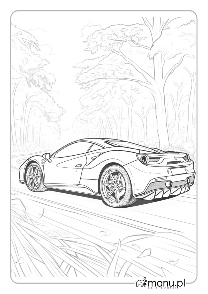 thumbnail of Kolorowanka Ferrari do wydrukowania