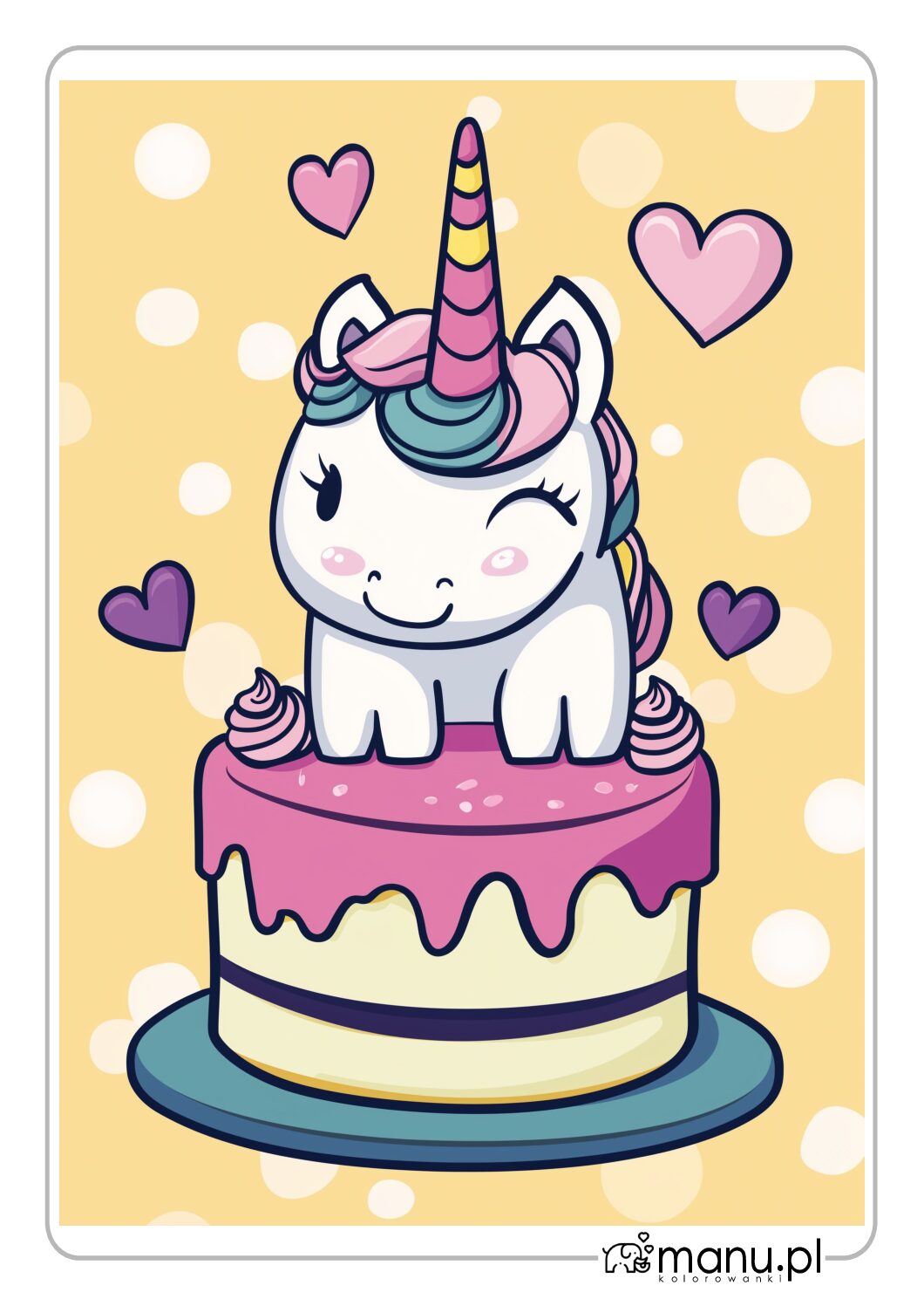 Kolorowanka Jednorożec puszczający oczko w kolorze