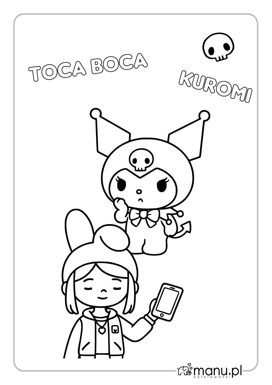Kuromi I My Melody Kolorowanka Dla Dzieci