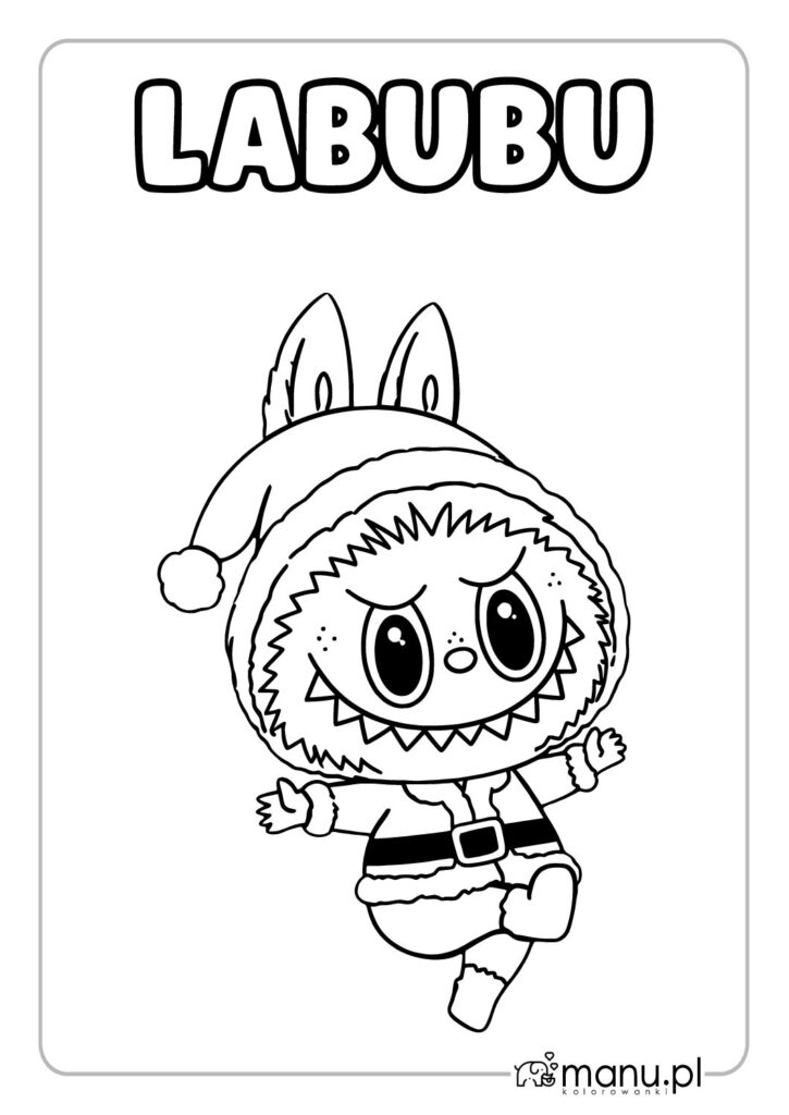 thumbnail of Kolorowanka Labubu Mikołaj do druku