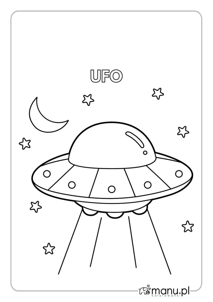 thumbnail of Kolorowanka UFO do druku dla dzieci