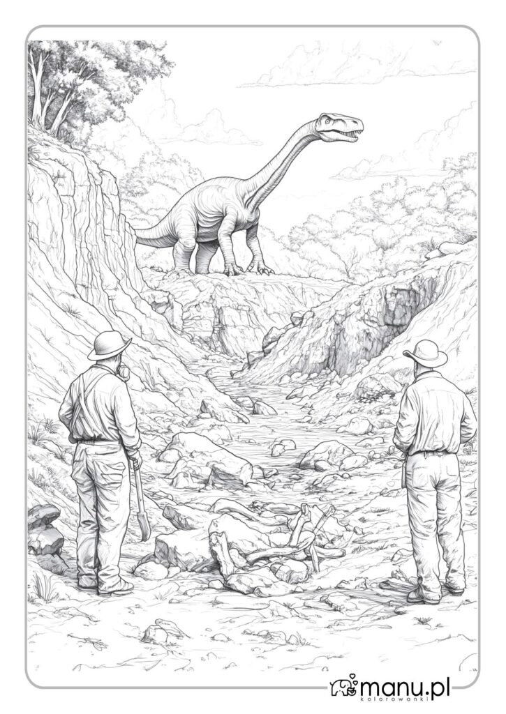 thumbnail of Kolorowanka archeolodzy na tropie kości dinozaurów