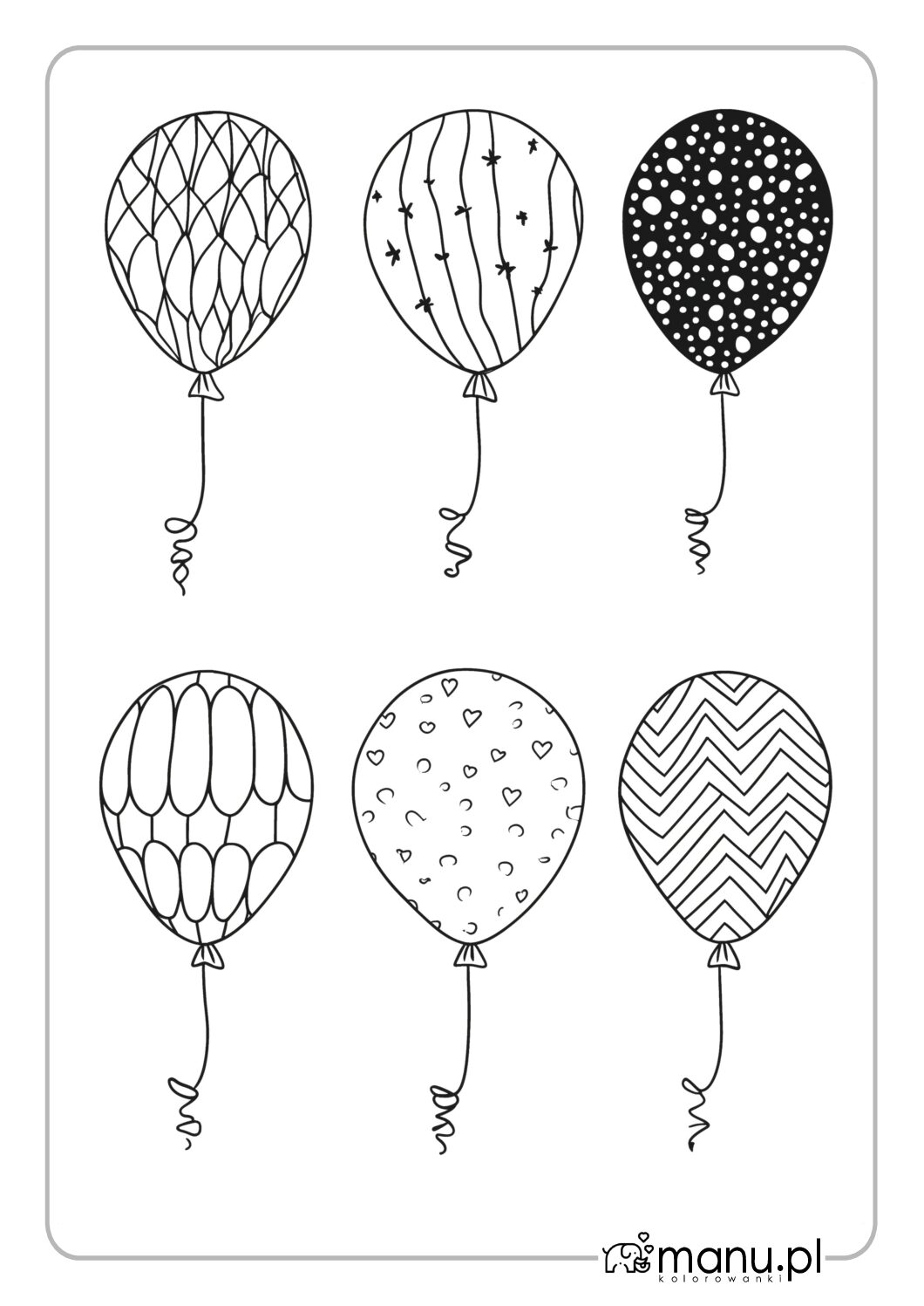 Kolorowanka Balony W R ne Wzory Kolorowanka Balony W R ne Wzory