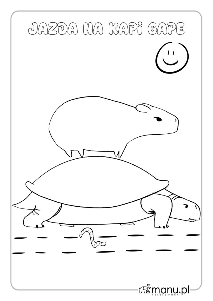 thumbnail of Kapibara jadąca na żółwiu