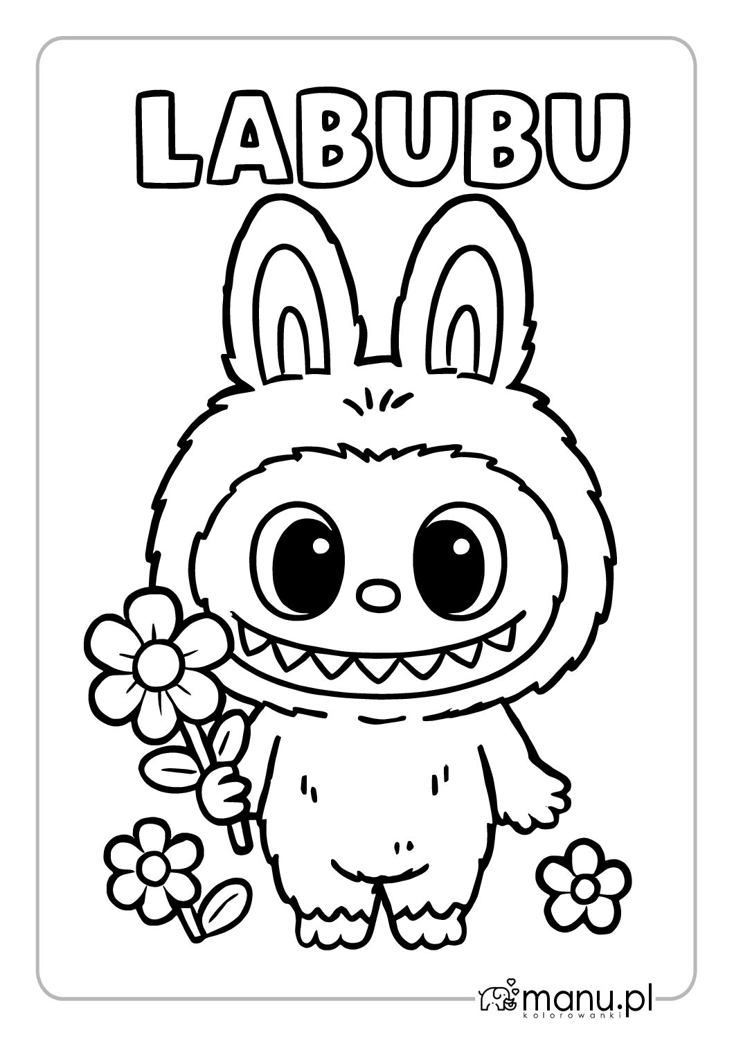 Labubu Kolorowanka Prosty Obrazek Do Druku W PDF