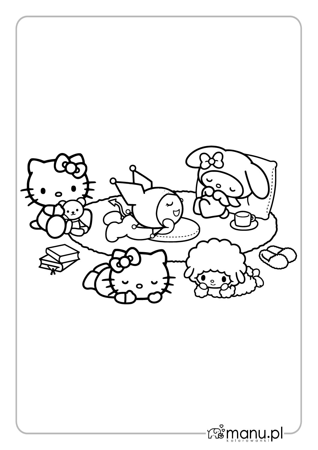 Kuromi Hello Kitty I Przyjaciele Sanrio Kolorowanka Do Druku