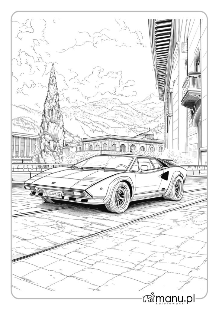 thumbnail of Lambo klasyk w Monte Carlo kolorowanka