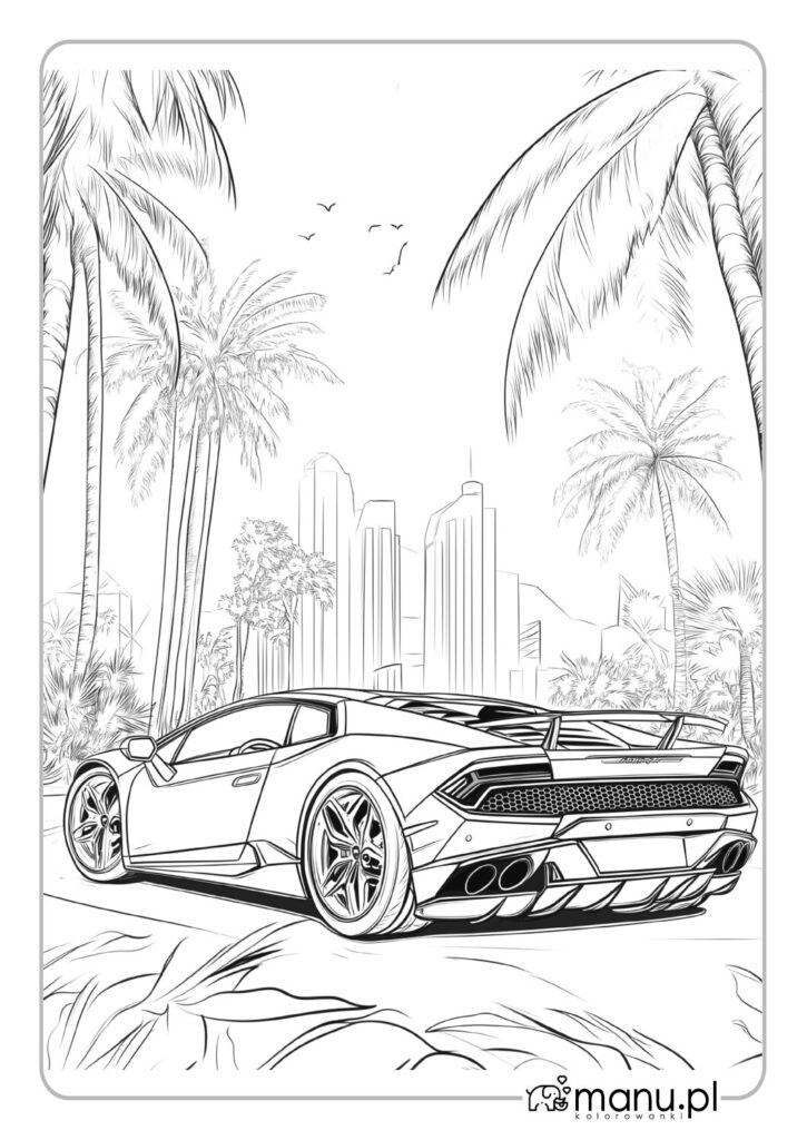 thumbnail of Lamborghini w Dubaju kolorowanka