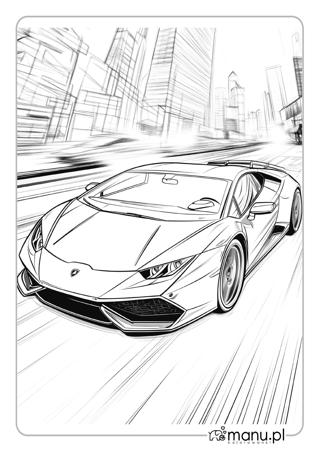 Lamborgini na ulicy kolorowanka