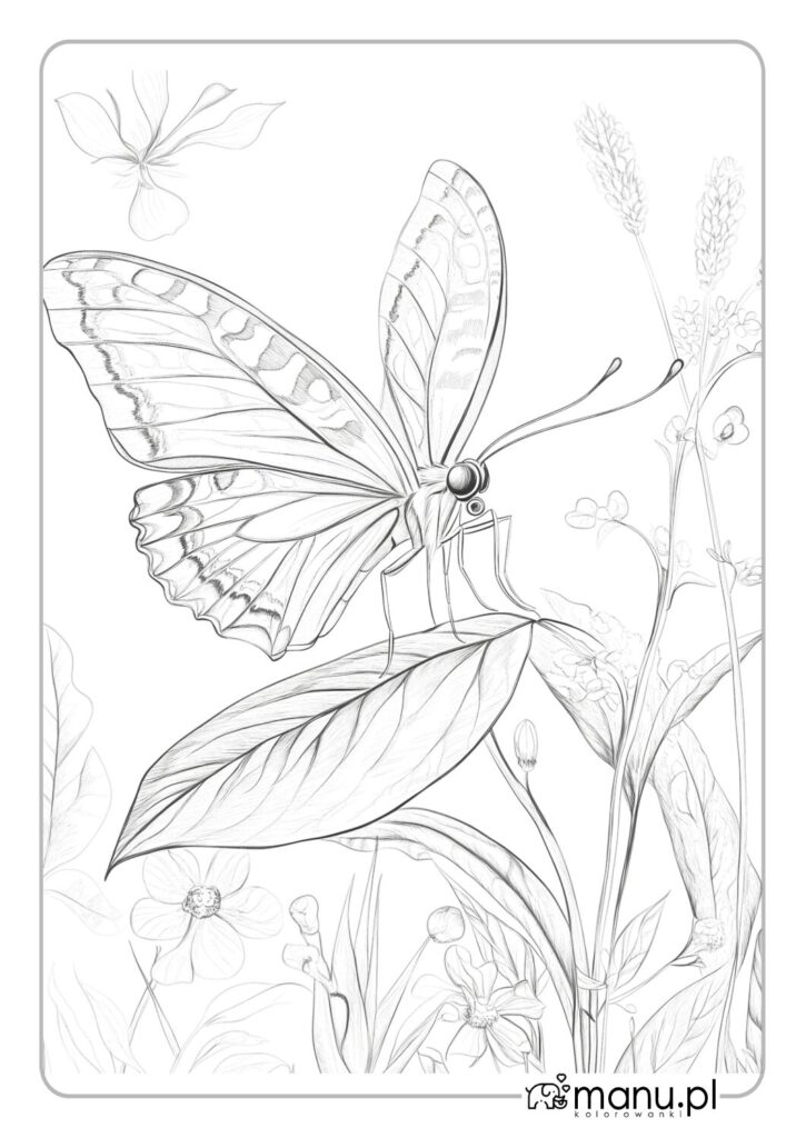 thumbnail of Motyl szczegółowa kolorowanka