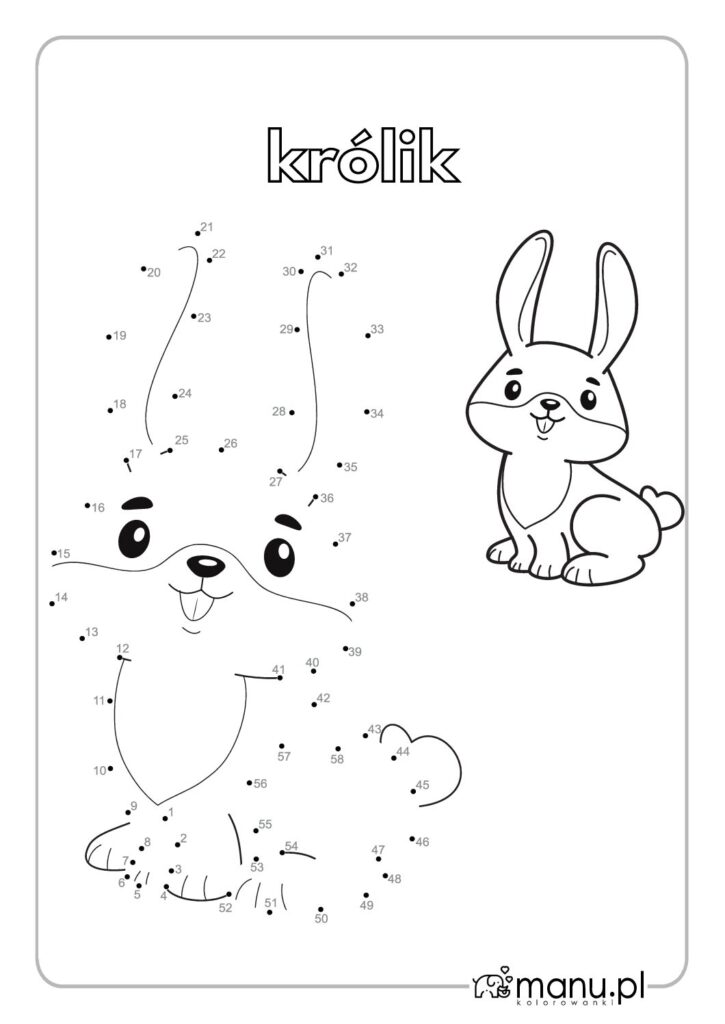 thumbnail of Połącz kropki obrazek z królikiem
