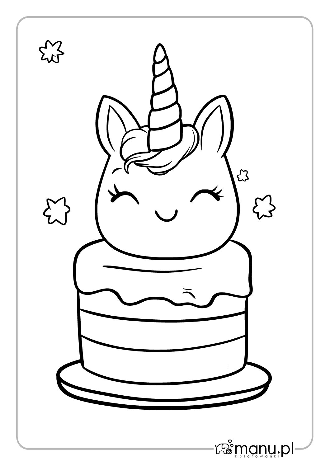 Prosty tort z jednorożec na urodziny