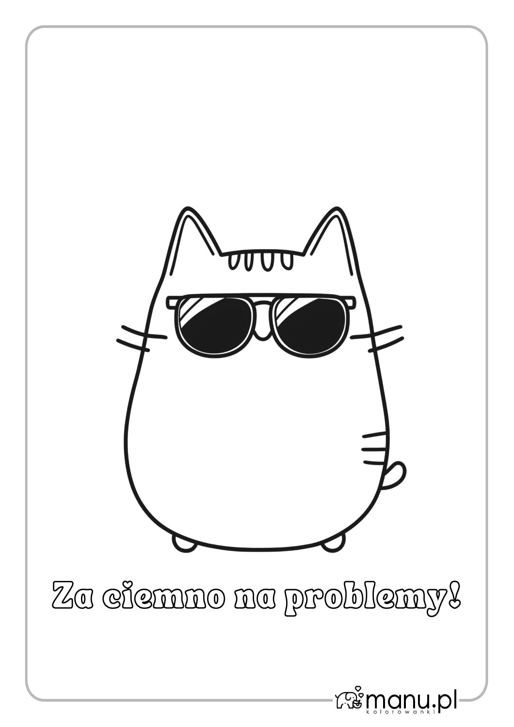 Pusheen W Okularach Kolorowanka Do Druku PDF Pusheen W Okularach Kolorowanka Do Druku PDF