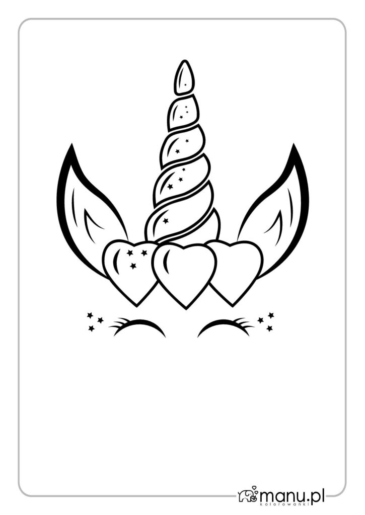 thumbnail of Róg jednorożca do kolorowania – szablon jednorożec – dorysuj oczy