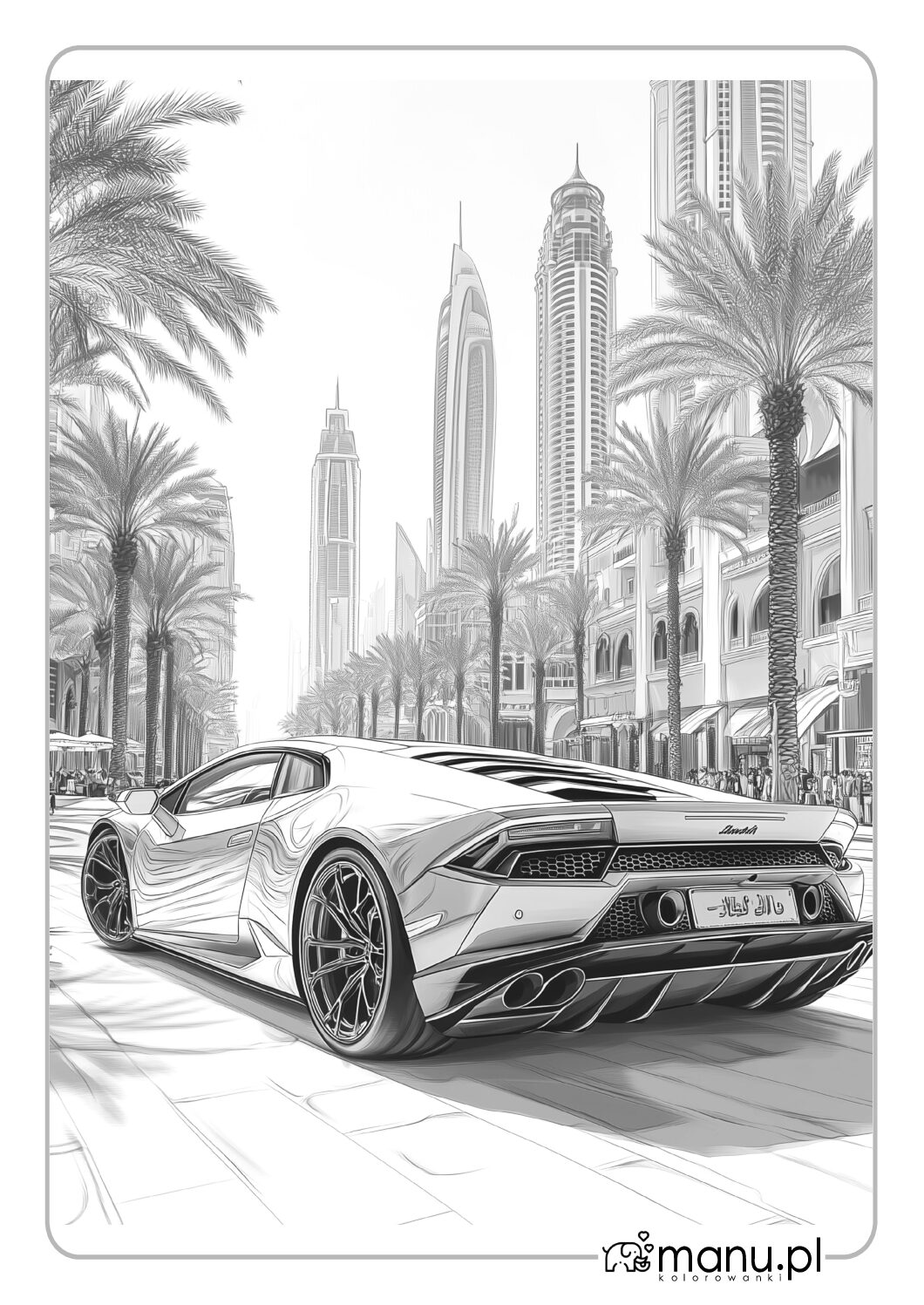 Śliczne Lambo widok od tyłu kolorowanka