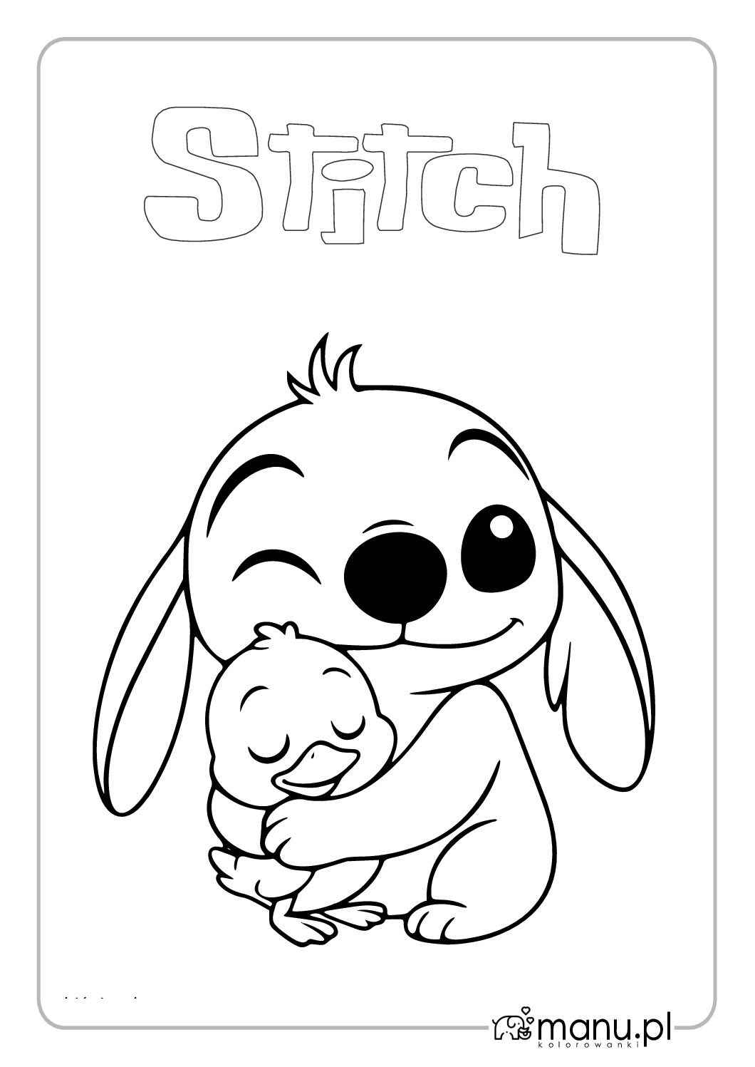 Stitch Prosta Kolorowanka Dla Dzieci Do Druku