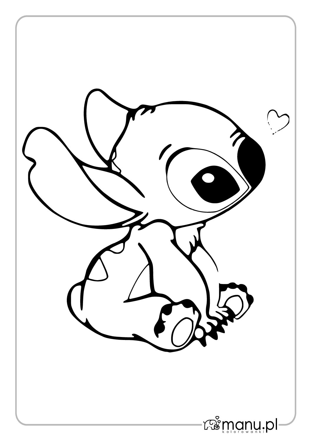 Stich i serce kolorowanka