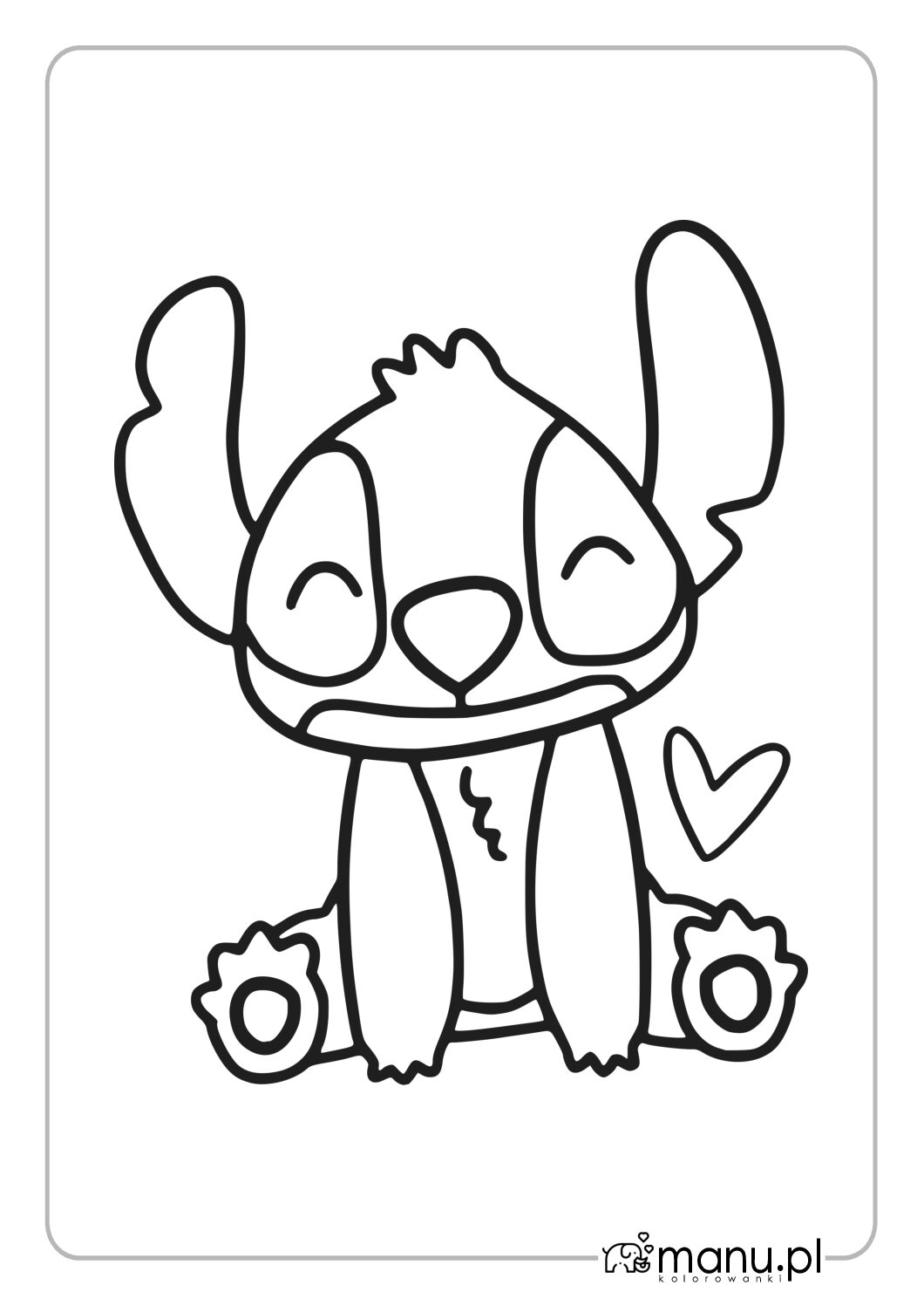 Stitch prosta kolorowanka