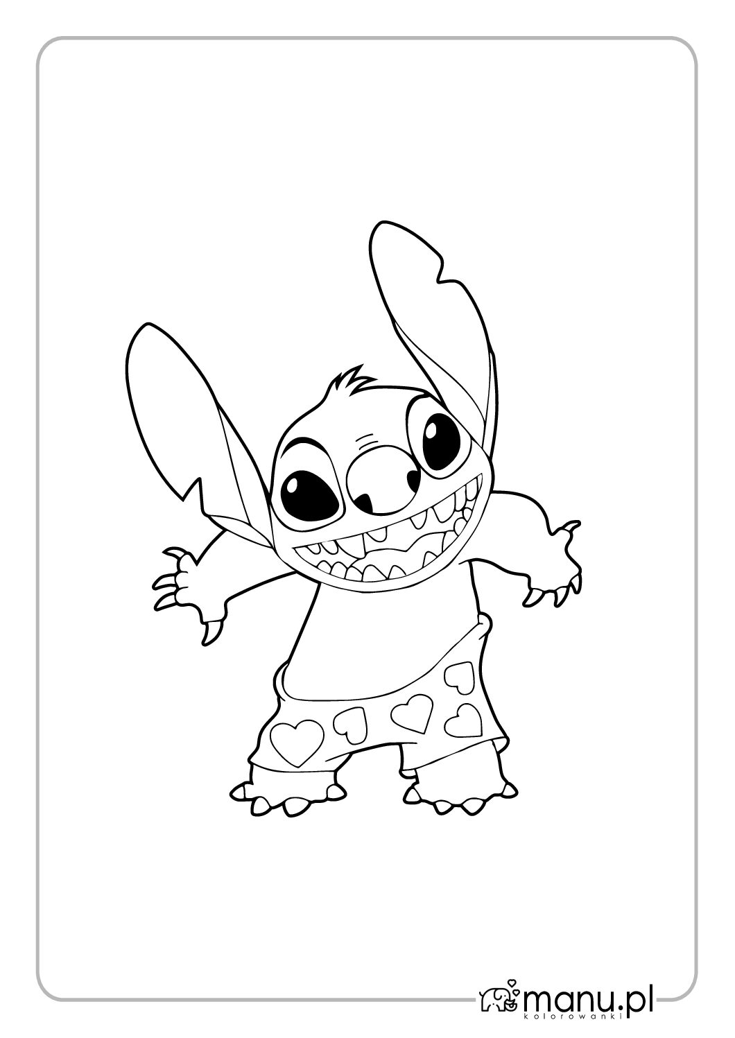 Stitch w spodenkach w serduszka