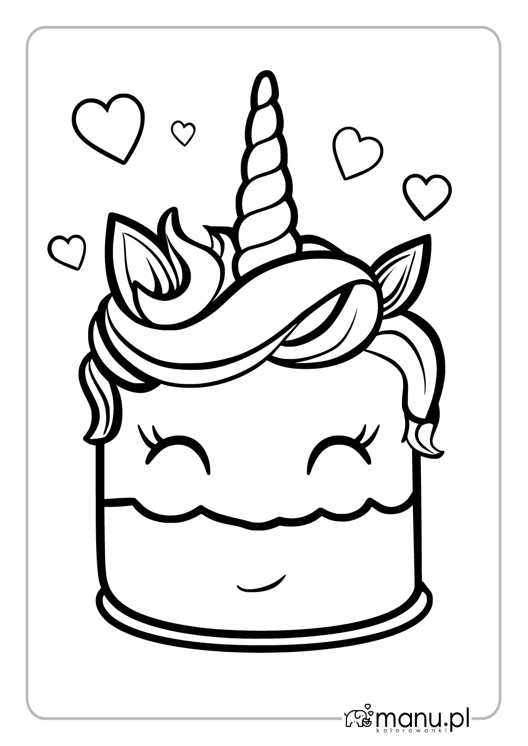 Tort na urodziny z Jednorożcem do kolorowaina