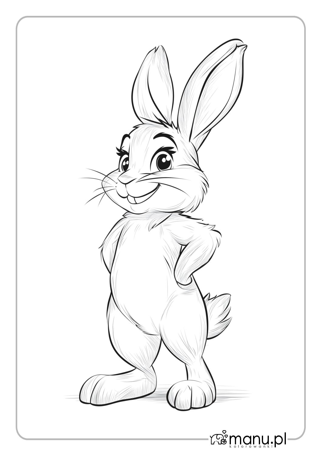 Uroczy królik – darmowa kolorowanka do druku dla dzieci