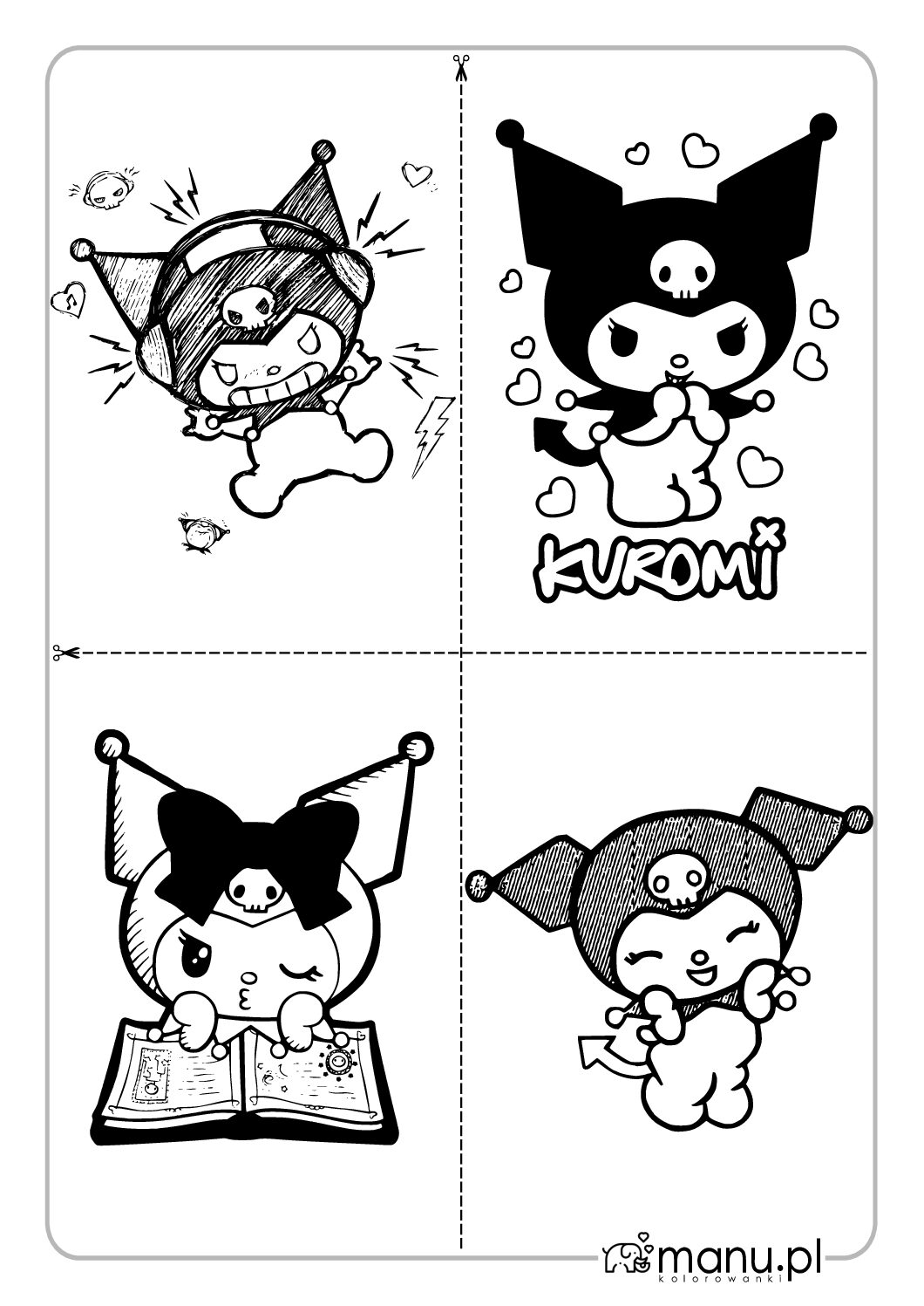 Kuromi I Cinnamoroll Zestaw Do Wycinania I Kolorowania PDF