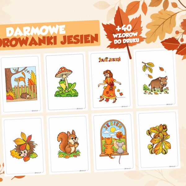 kolorowanki jesienne - piękne wzory dla dzieci