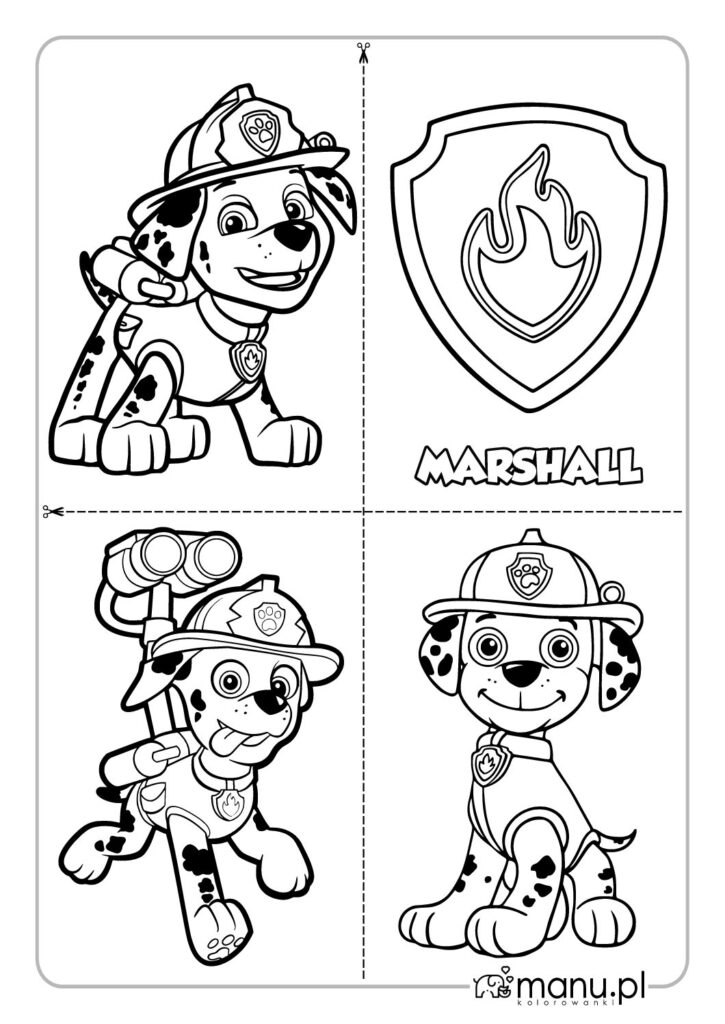 thumbnail of Marshall – zestaw kolorowanek Psi Patrol do druku