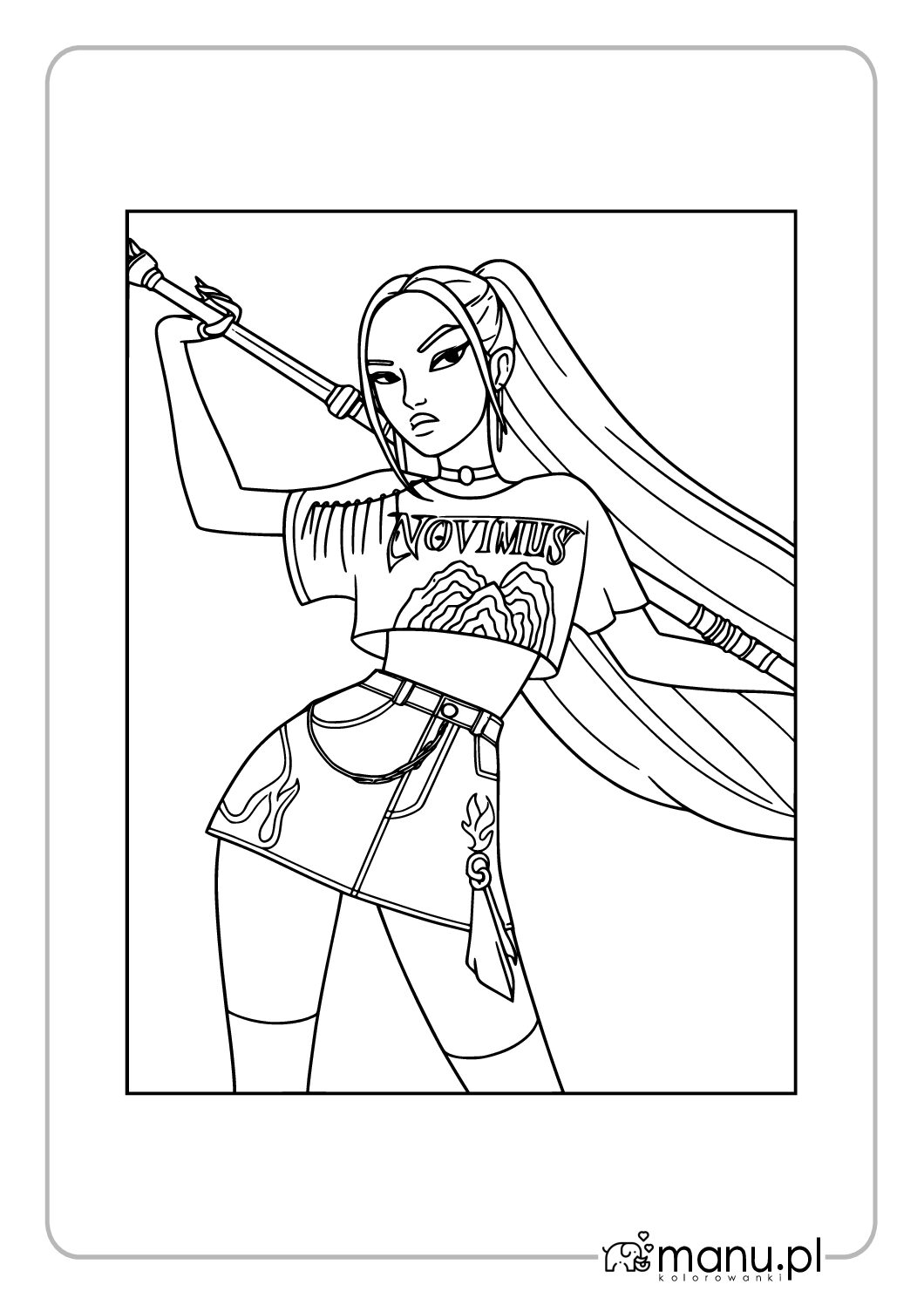 Kolorowanka Huntrix I Saja Boys Ilustracja Plakat PDF Kolorowanka Huntrix I Saja Boys Ilustracja Plakat PDF