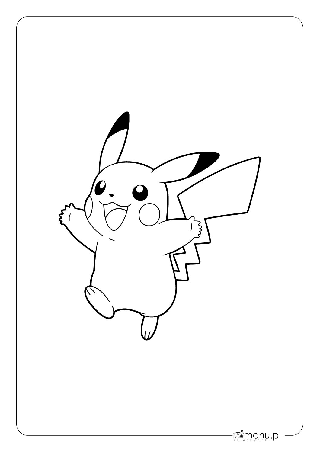 Skaczący Pikachu – kolorowanka do druku dla dzieci