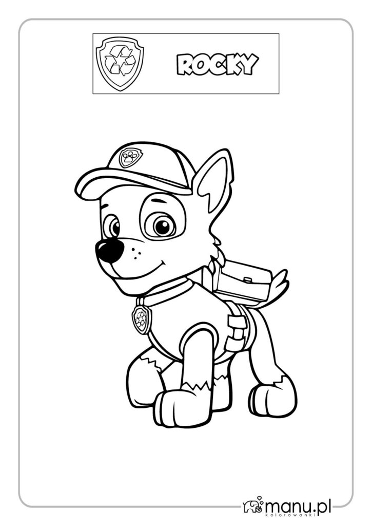 thumbnail of Rocky kolorowanka – Psi Patrol do druku PDF